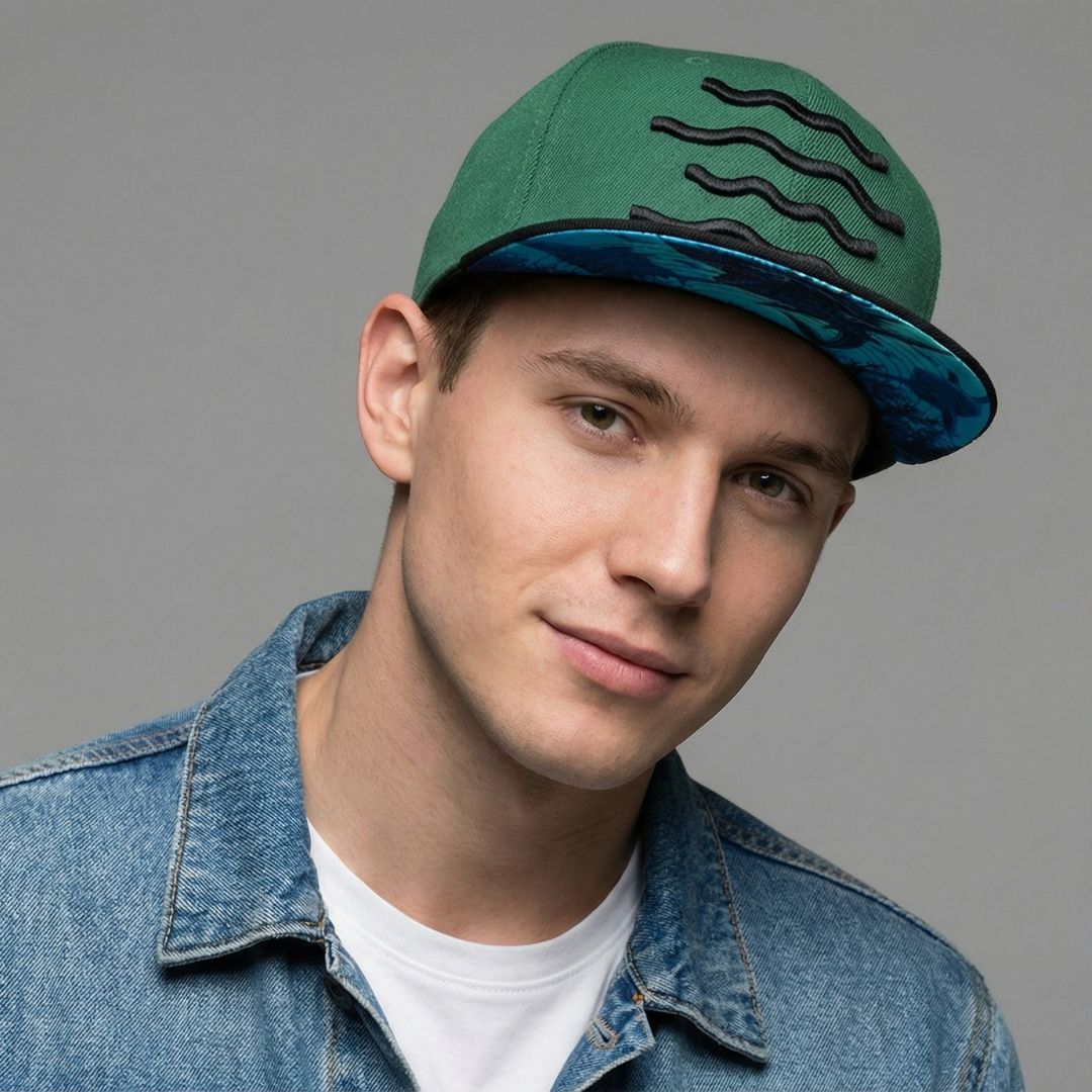 Casquette Shark Snapback - Vert/Noir