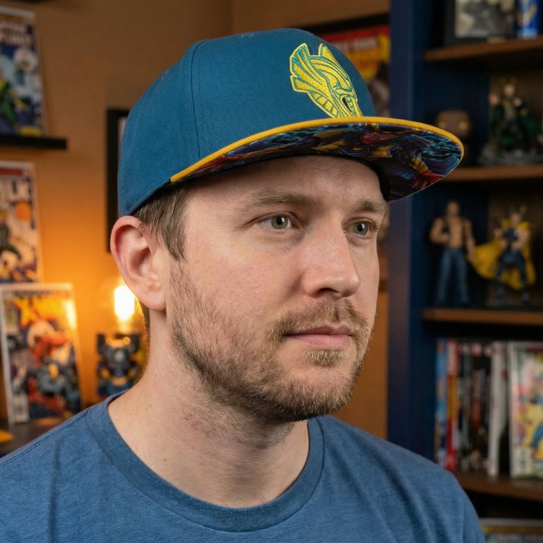 Loki Snapback - niebiesko-żółty zamsz