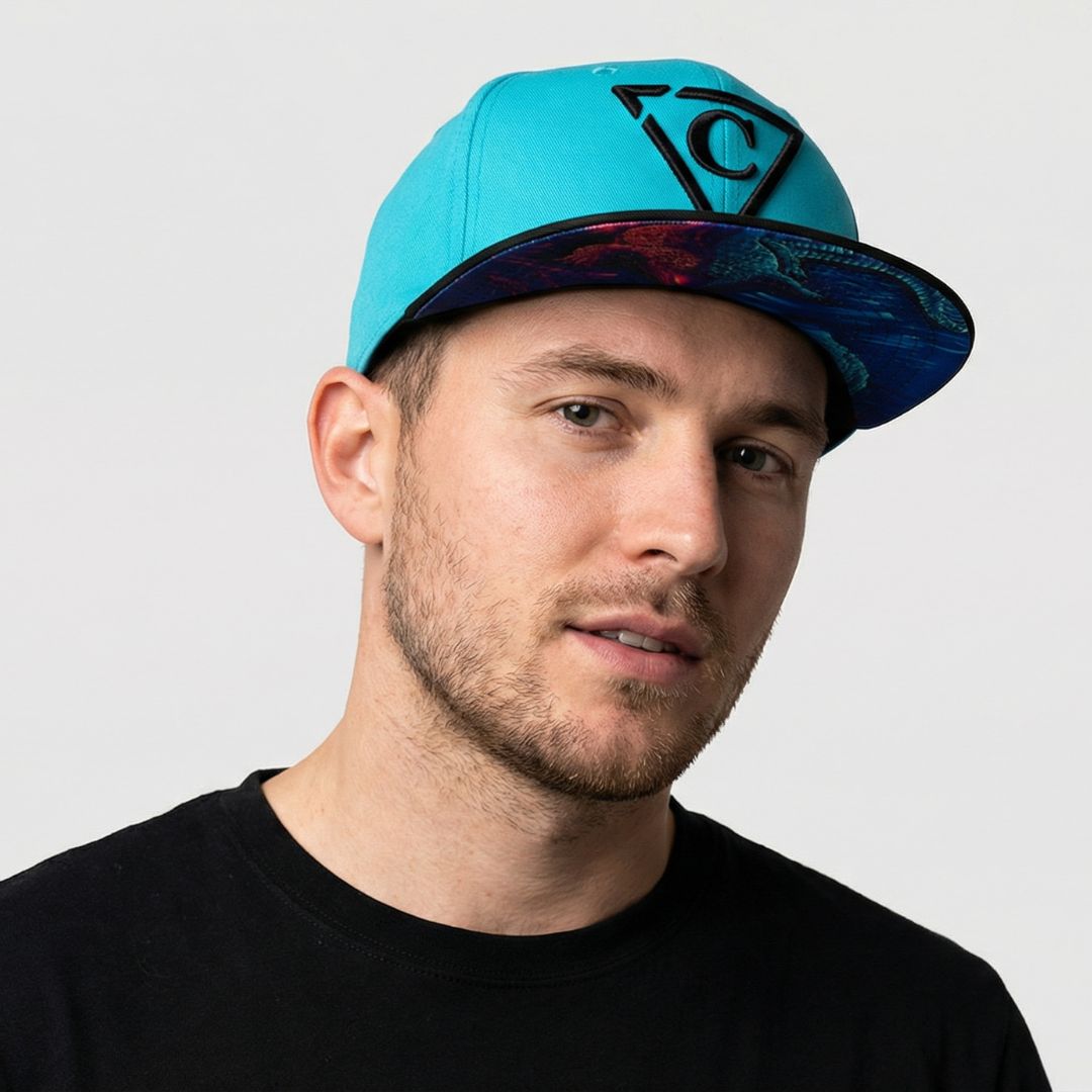 Krokodyl Snapback - niebieski/czarny