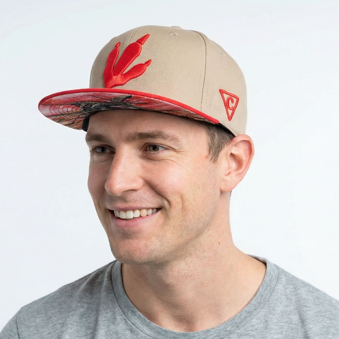 Dimorphodon Snapback - Beige/Red