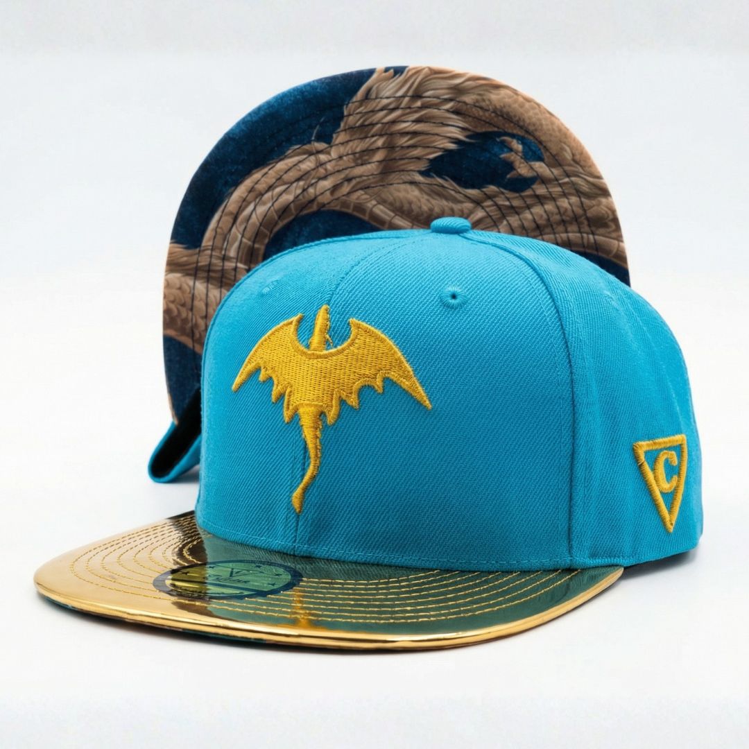 Snapback Golden Dragon - niebieski/złoty