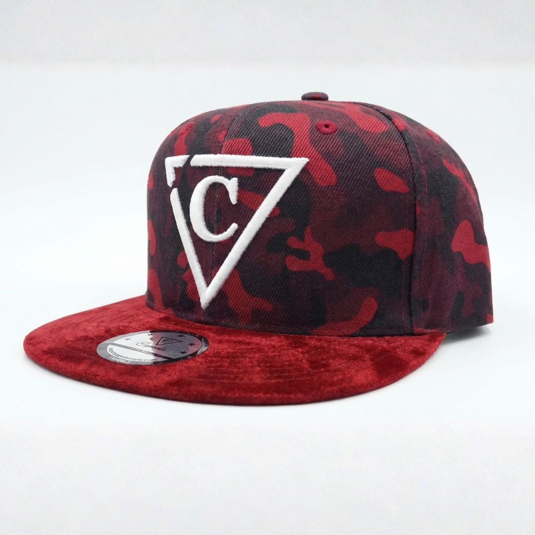Gorra Snapback Camuflaje Rojo - Visera de ante