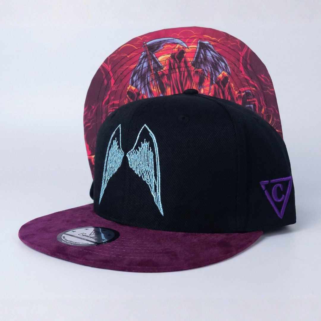 Angels of Death Snapback - Zwart/Paars Suède