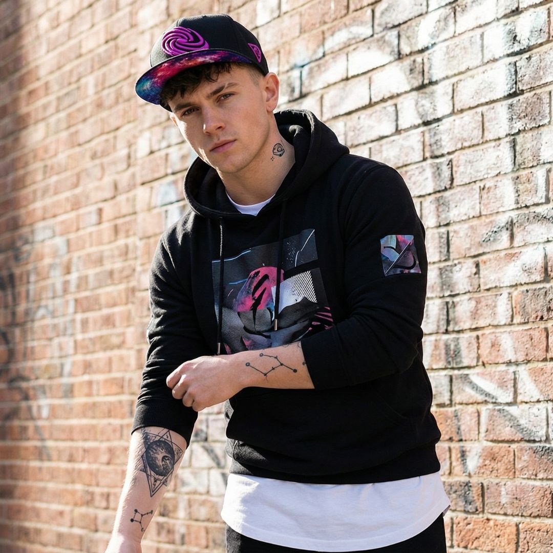 Galaxy Mix Snapback - Black