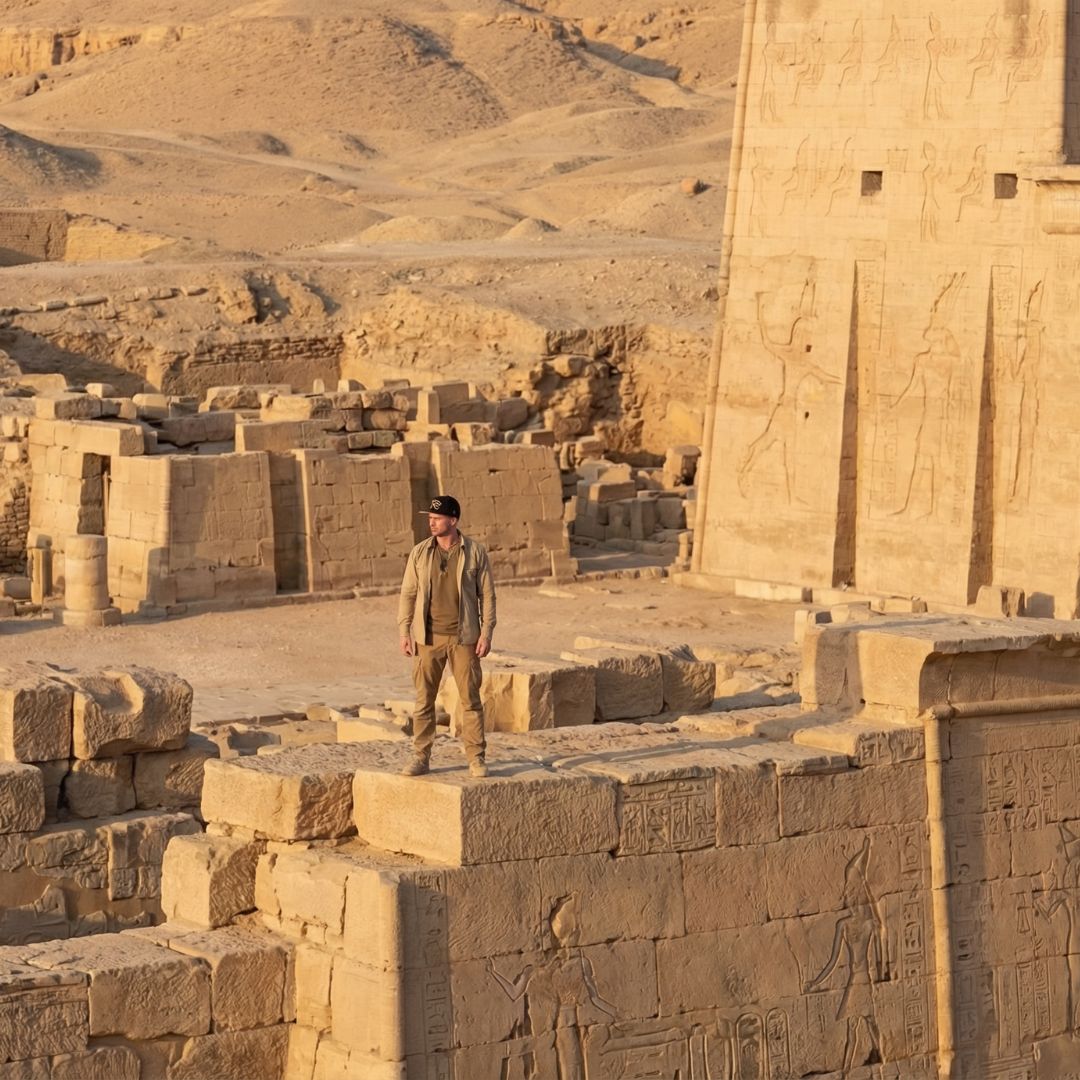 Robot Horus Snapback - Black/Yellow Egyptian Pattern