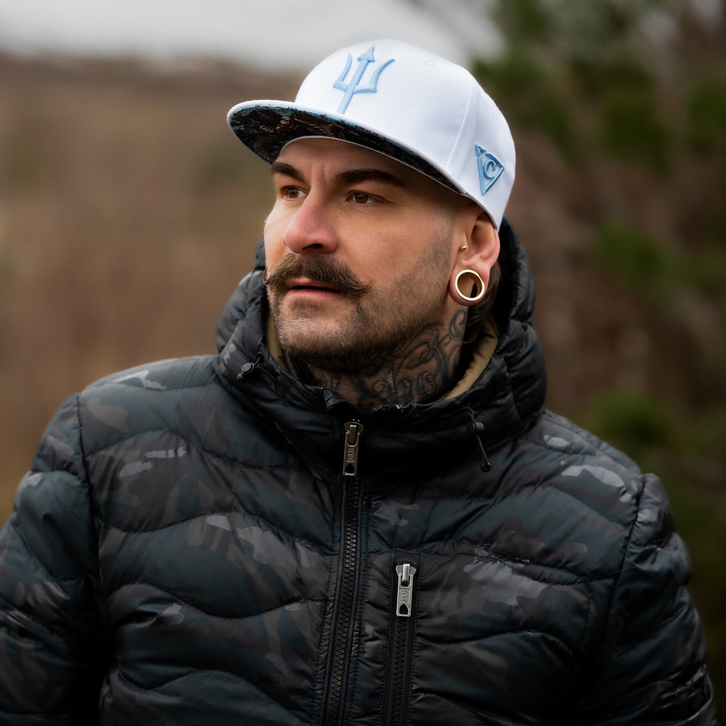 White Poseidon Snapback - White - Capiche Caps Snapback