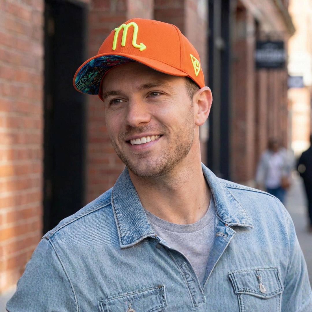 Zodiac Scorpio Curved Cap - Orange