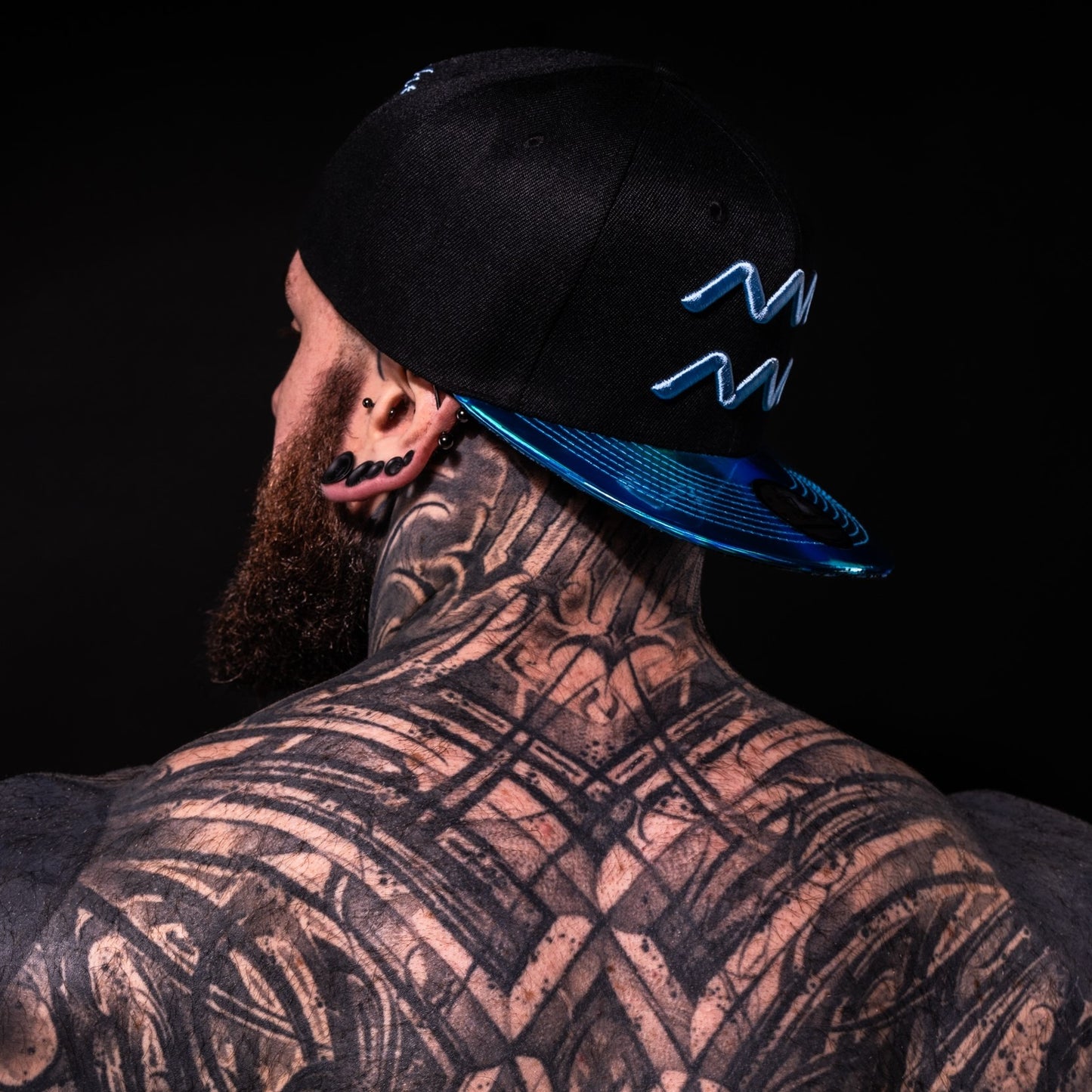 Aquarius Snapback – Schwarz/Metallicblau
