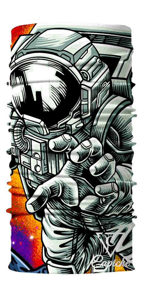 Astronaut in Space Biker Mask - Grey