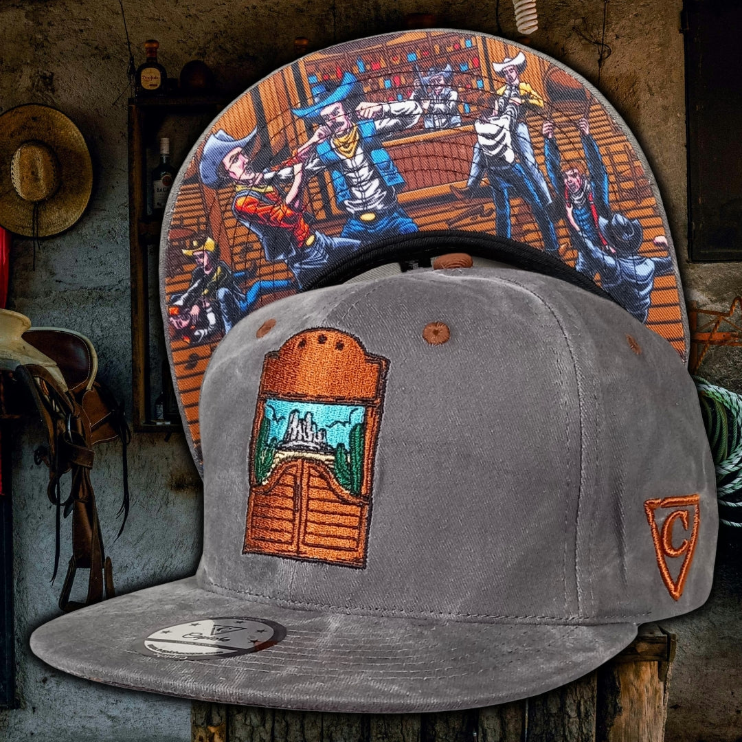 Casquette Snapback Bar Fight - Tissu délavé gris