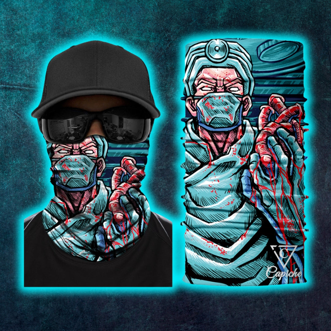 Maschera da motociclista del Dottor Maledetto - Blu