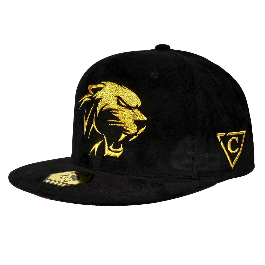 LIMITED EDITION Panther Fight Snapback - Black Suede & Golden Thread