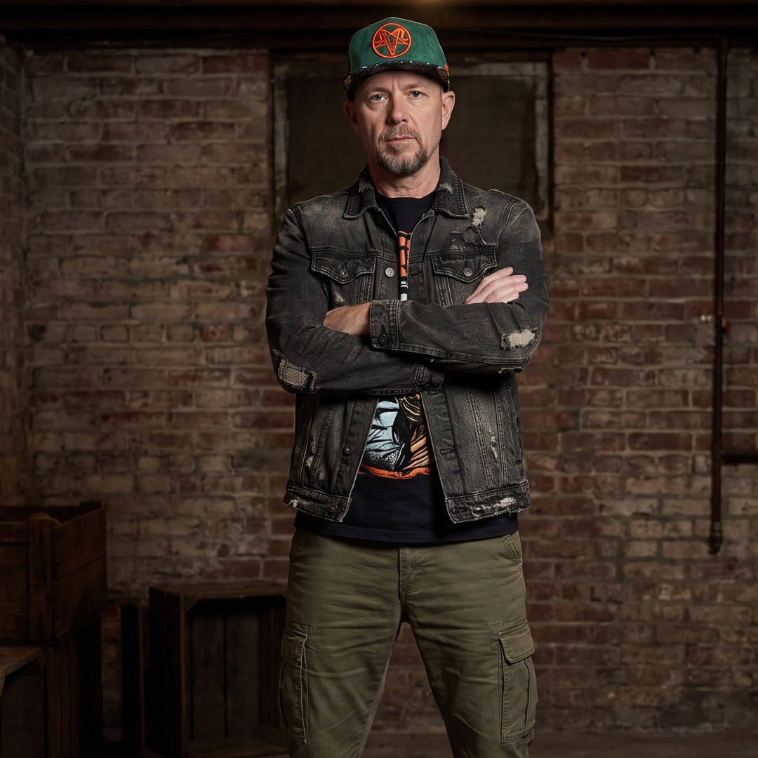 Ritual Temple Snapback - Green Suede/Sinister Pattern