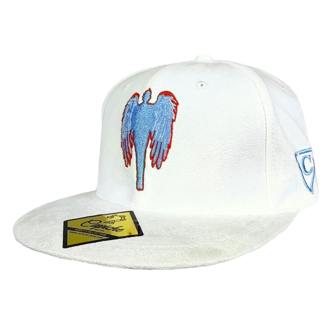 Robot Angel Snapback - White Suede