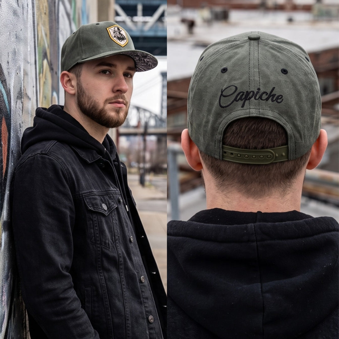 Soldier Snapback - Army Grey Washed Fabric