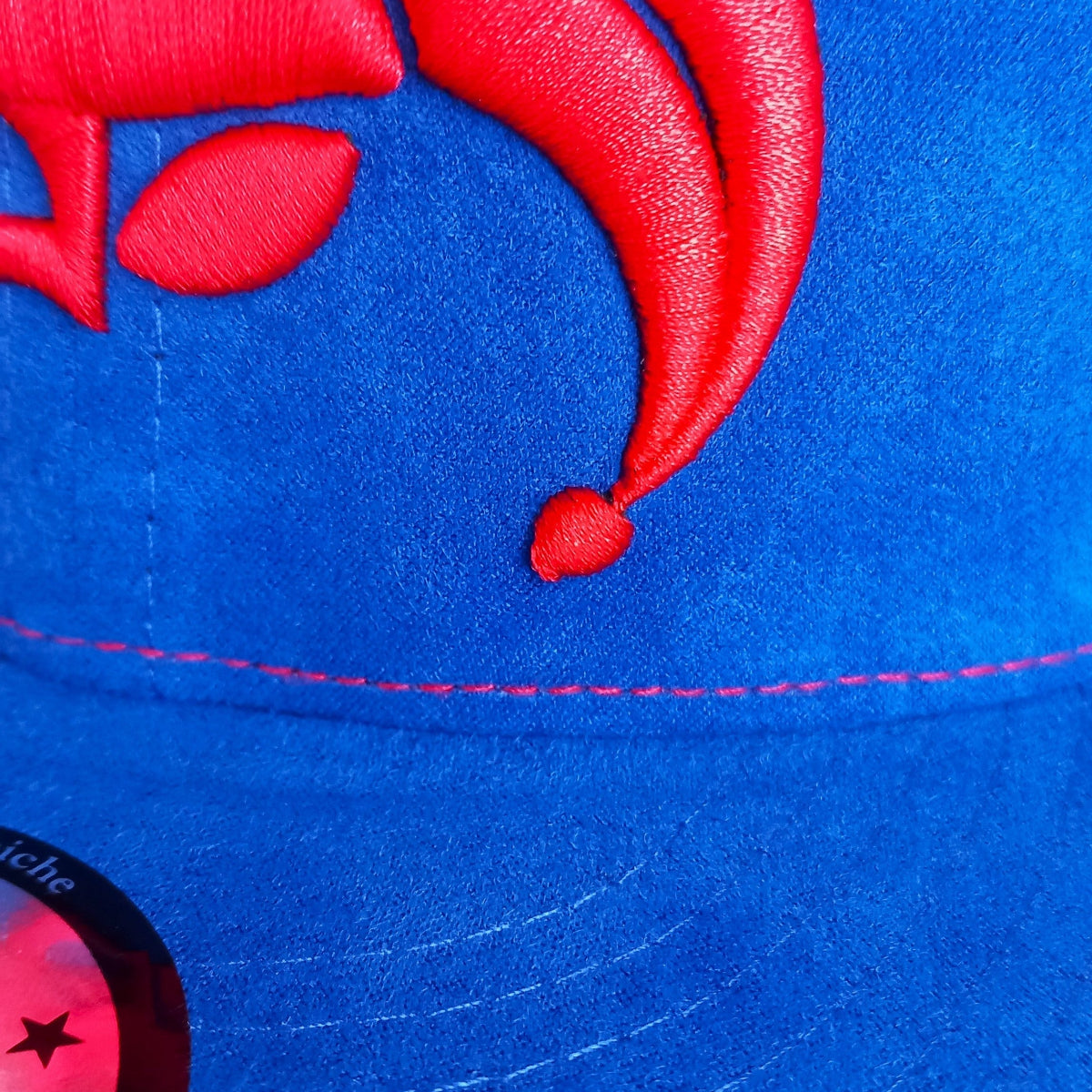 Wild Ride Trucker Snapback - Blue Suede/Red Mesh - Capiche Caps Clown