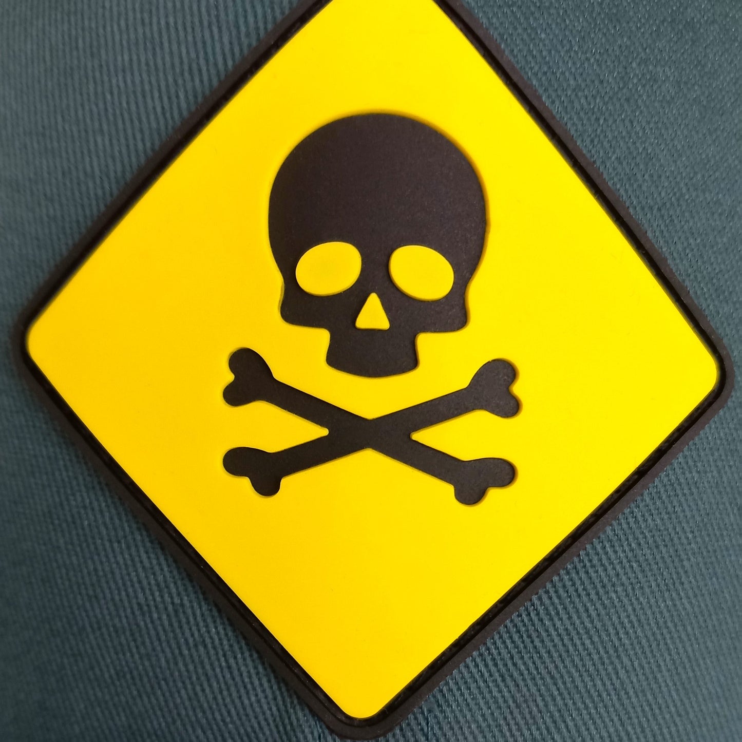 Mayday Curved Cap - Blue & Yellow Rubber - Capiche Caps Rubber