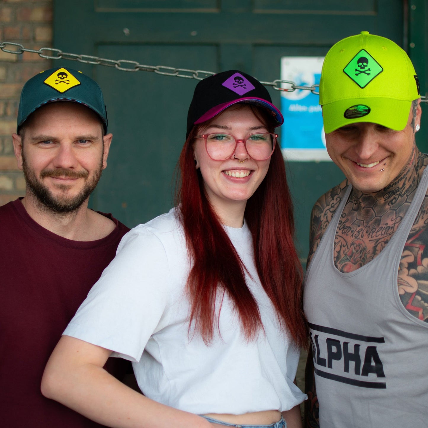 Toxic Tsunami Curved Cap - Neon Green - Capiche Caps Rubber