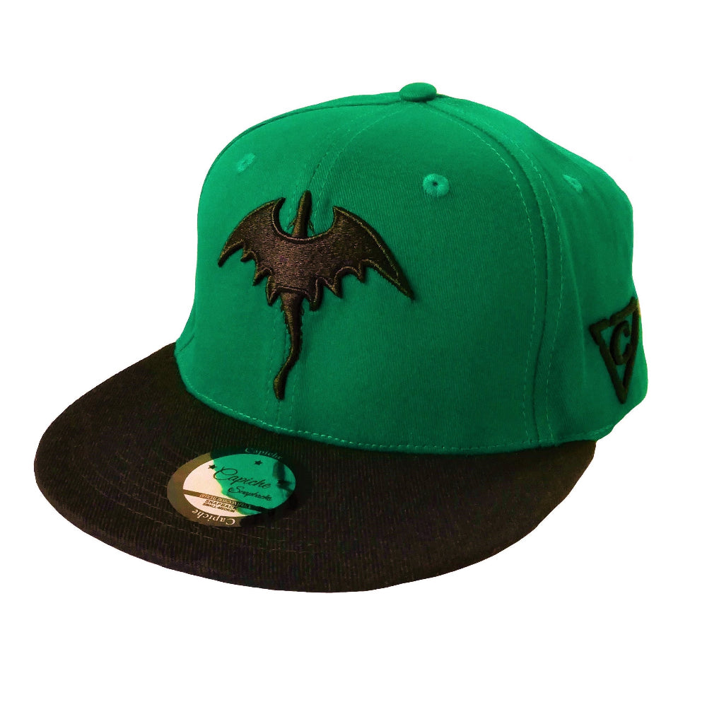 Chinese Dragon Snapback - Green/Black - Capiche Caps Black
