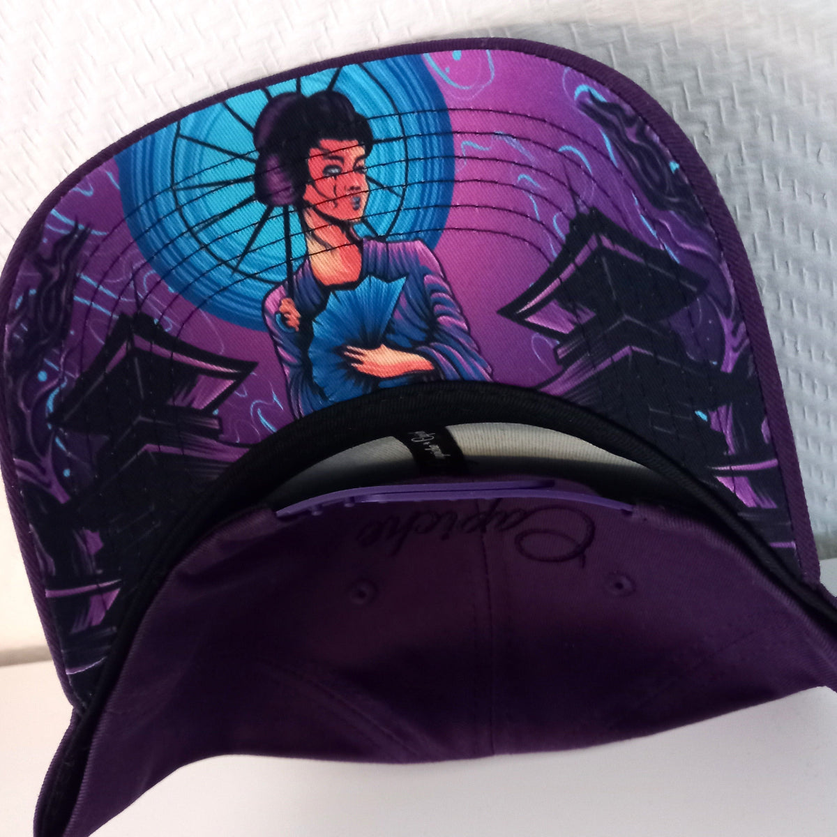 Purple Geisha Curved Cap - Purple - Capiche Caps Purple