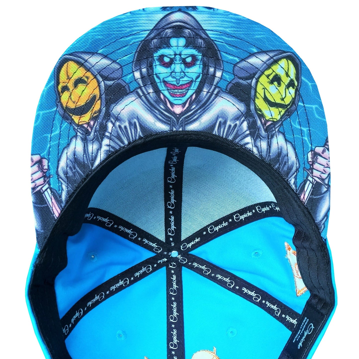 Smiley Gang Snapback - Blue/Orange - Capiche Caps Orange