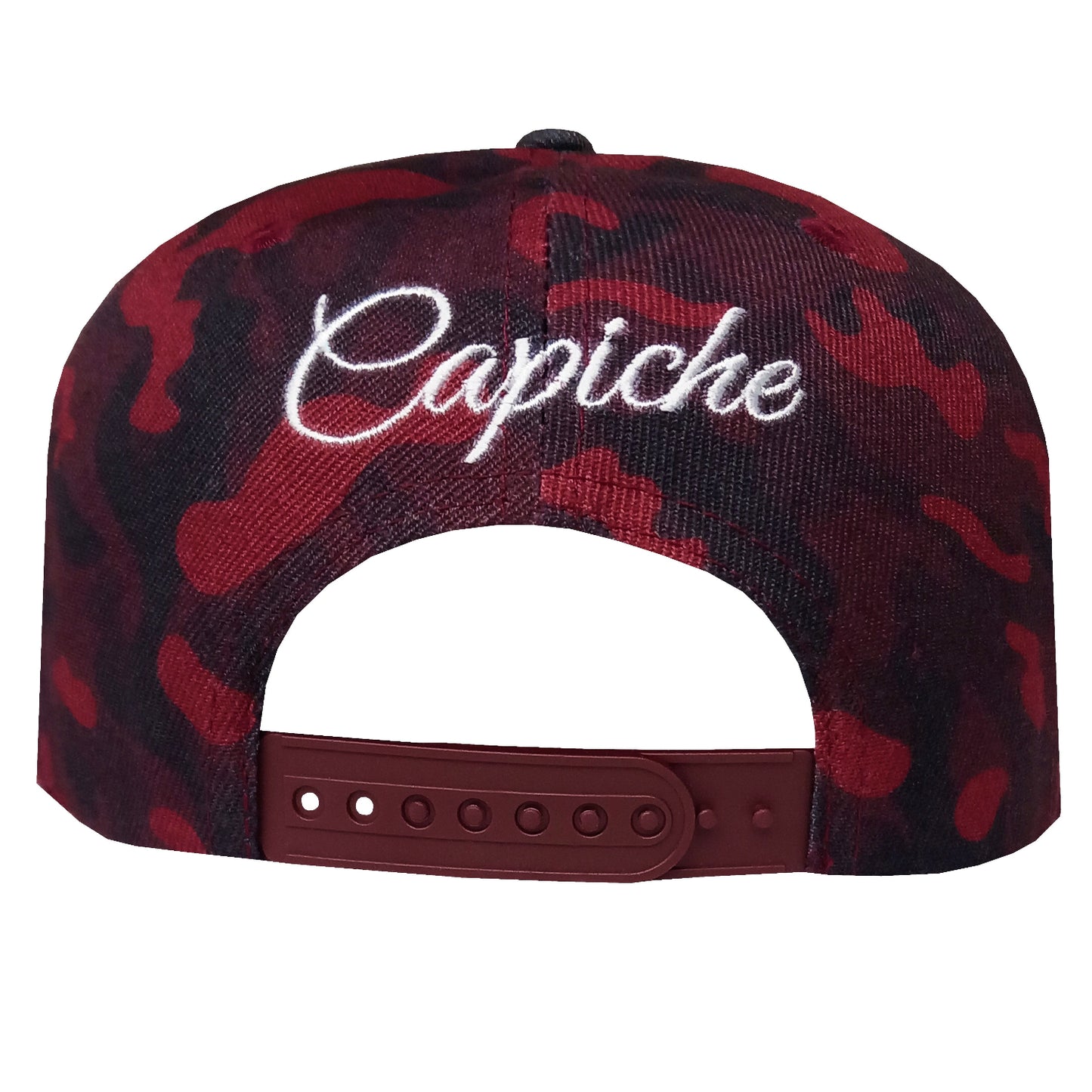 Red Camo Snapback - Suede Brim - Capiche Caps Suede