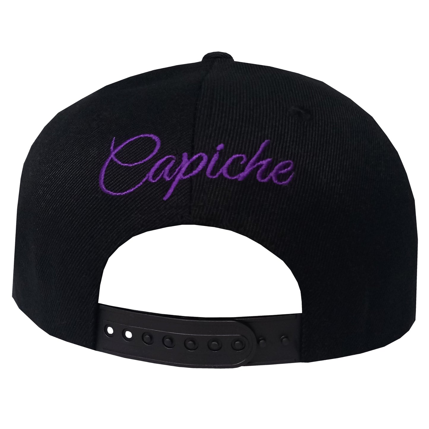 Angels of Death Snapback - Black/Purple Suede - Capiche Caps Purple
