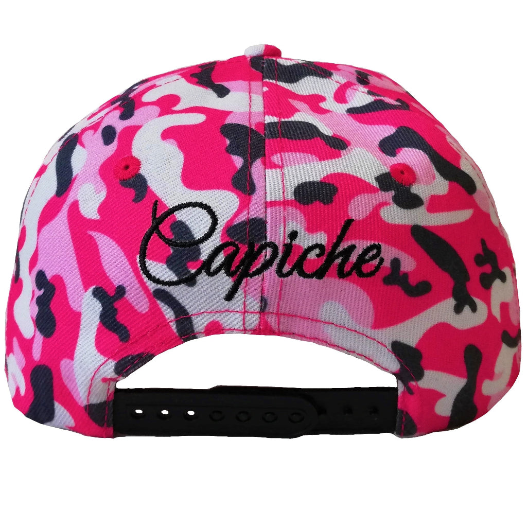 Pink Camo Snapback - Capiche Caps Black