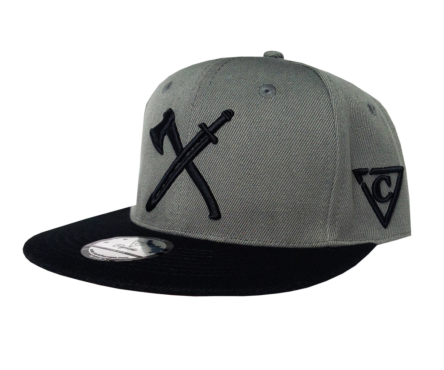The Viking Snapback - Grey/Black - Capiche Caps Best Sellers