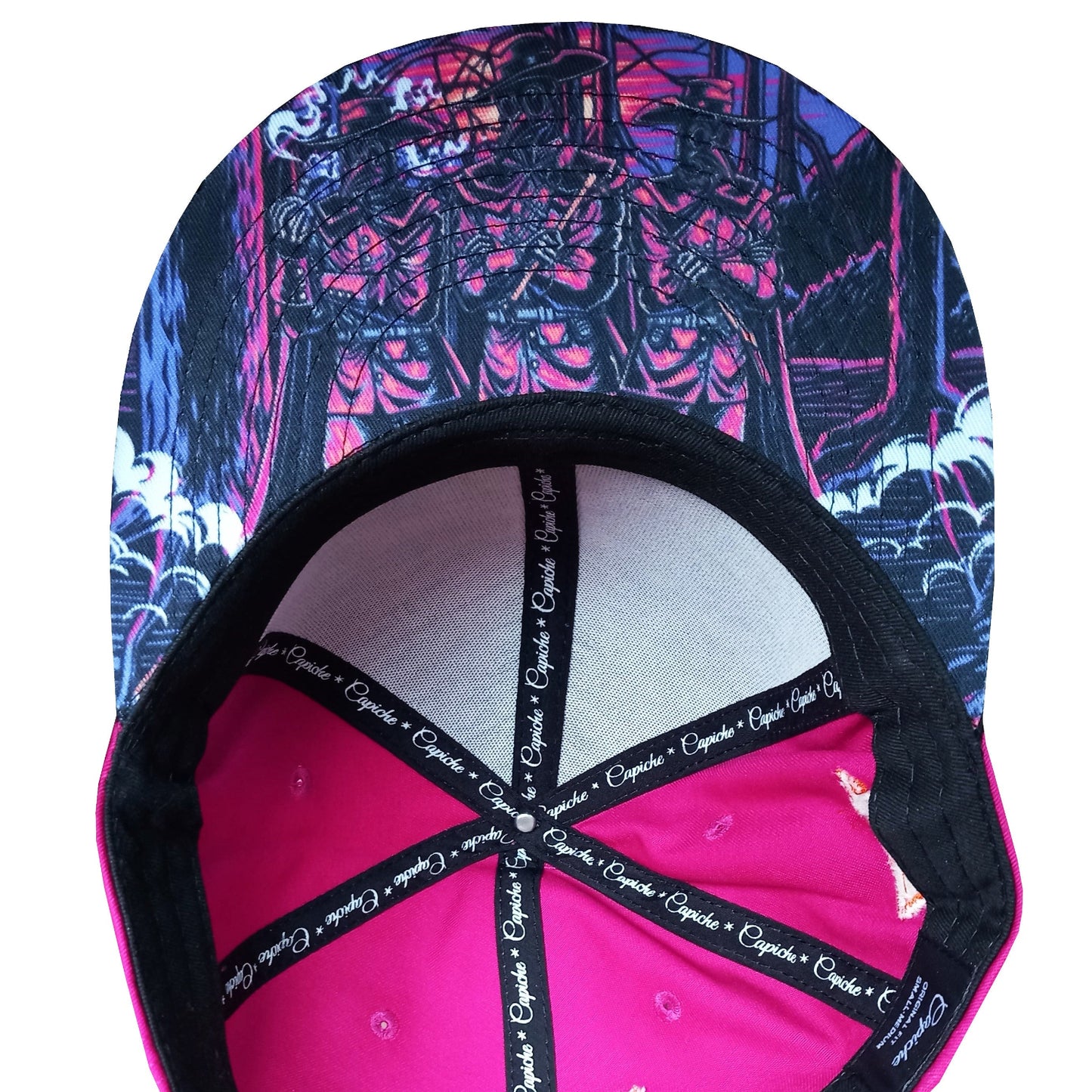 Death Plague Snapback - Ruby/Black Metallic - Capiche Caps Black
