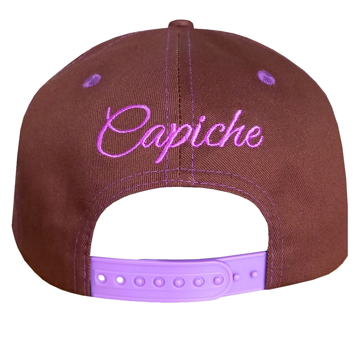 Argus Snapback - Brown/Purple Stitches - Capiche Caps Purple