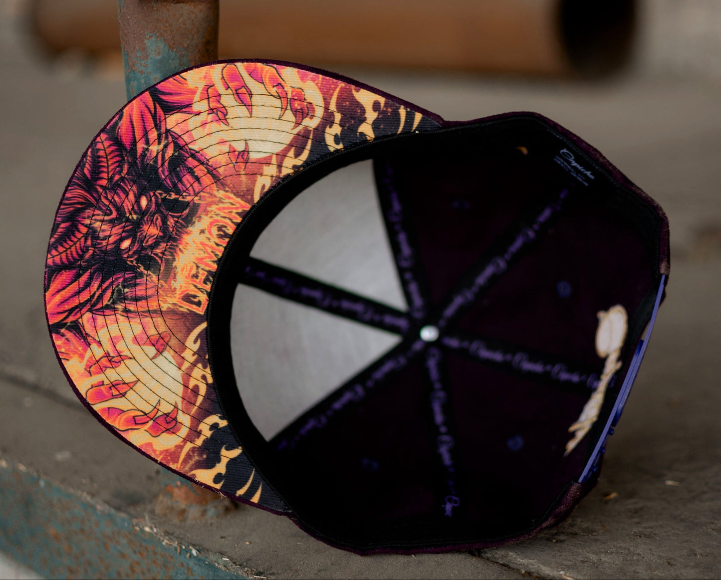 Demon Snapback - Purple Suede & Golden Thread - Capiche Caps Best Sellers