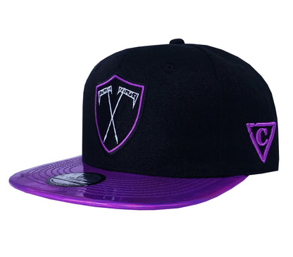 The Executioner Snapback - Black/Purple Holographic - Capiche Caps Purple