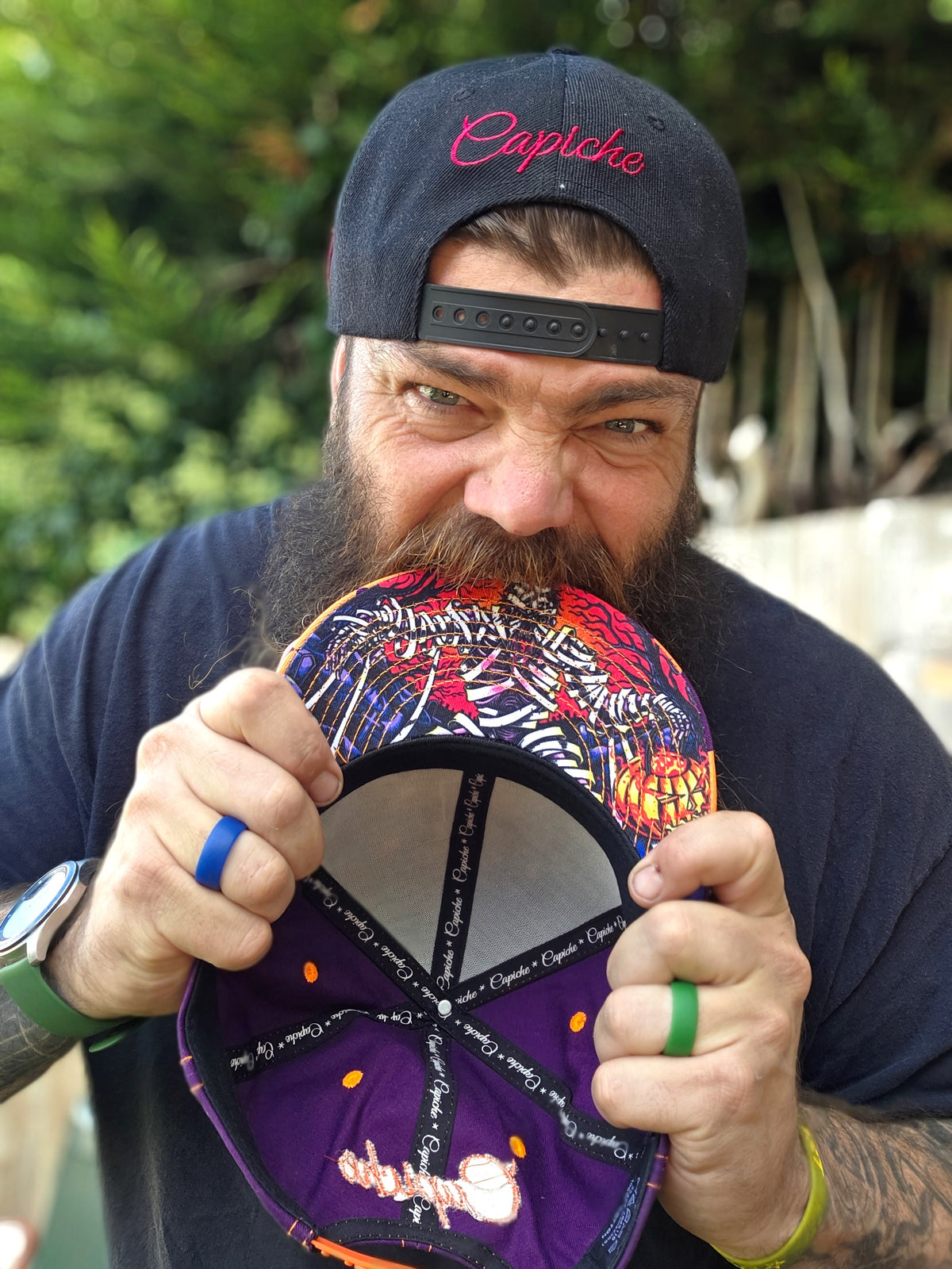 LIMITED EDITION Halloween Mummy 2025 Snapback - Purple/Orange Wavy Checkered Pattern