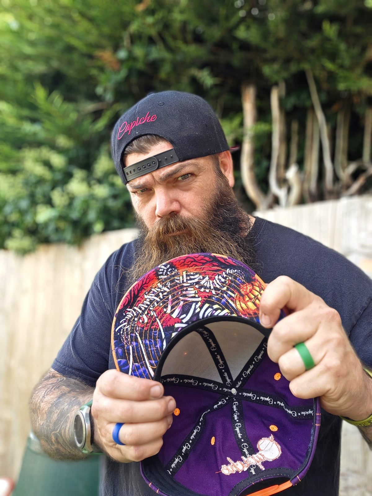 LIMITED EDITION Halloween Mummy 2025 Snapback - Purple/Orange Wavy Checkered Pattern