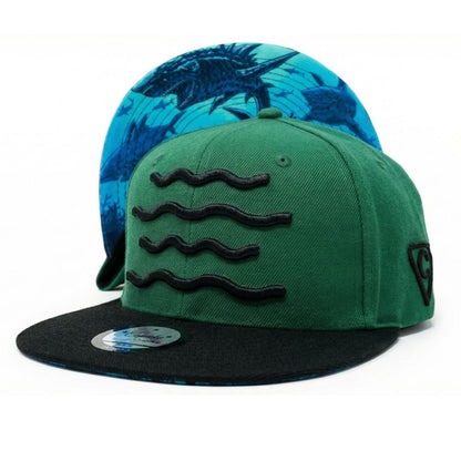 Snapback Shark - zielony/czarny