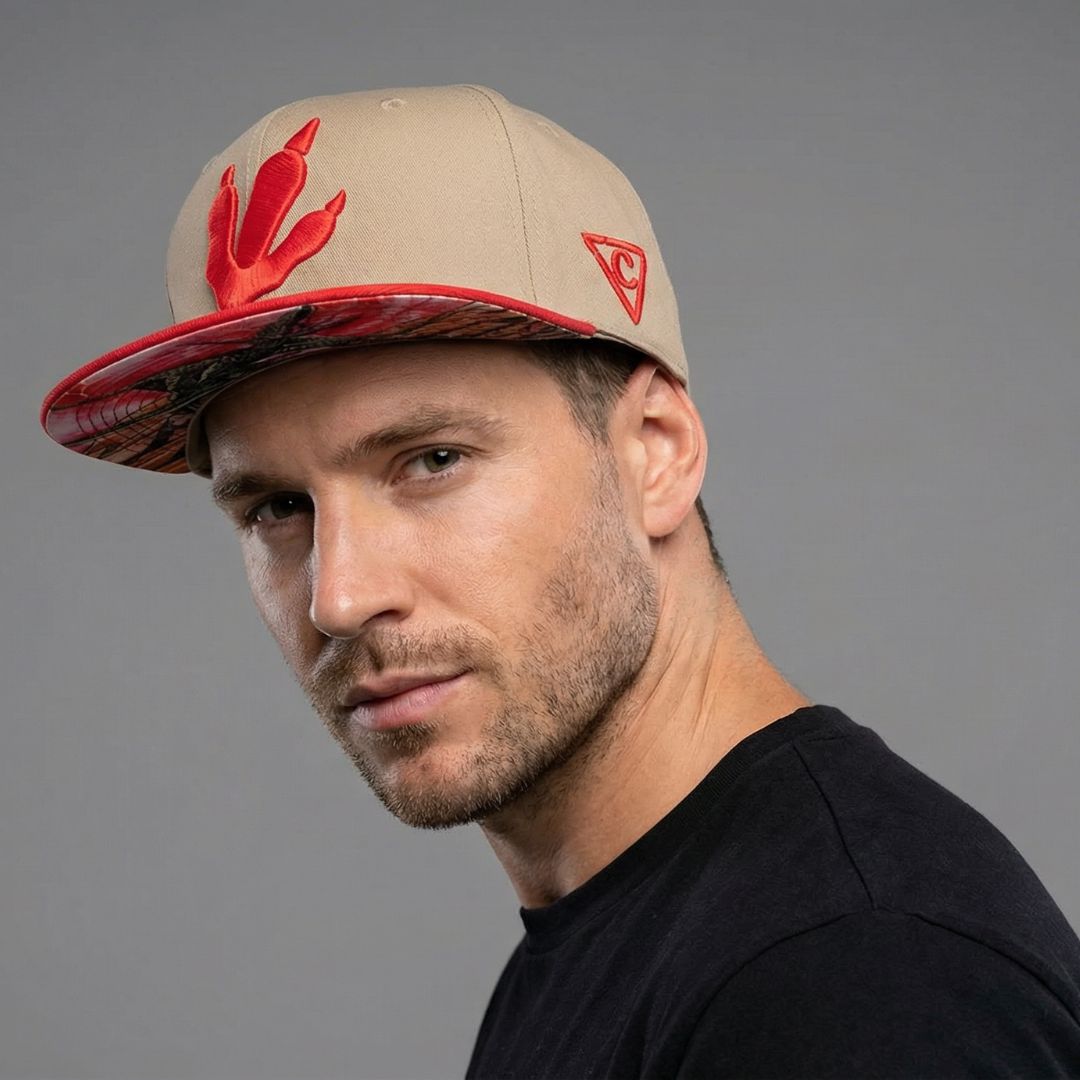 Dimorphodon Snapback - Beige/Red