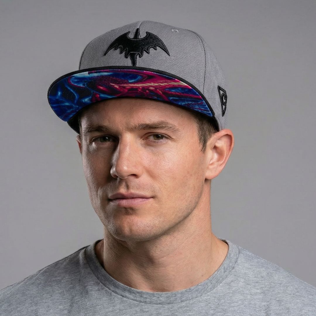 Fire Dragon Snapback - Grau/Schwarz