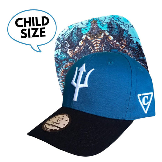 Gorra curvada Poseidon para niños - Negra / Azul