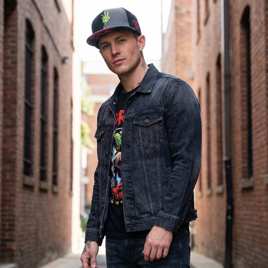 Gorra Snapback Zombie Killer - 50/50 Gris / Negra
