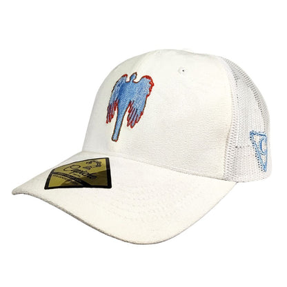 Robot Angel Trucker Cap - White Suede