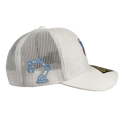 Robot Angel Trucker Cap - White Suede