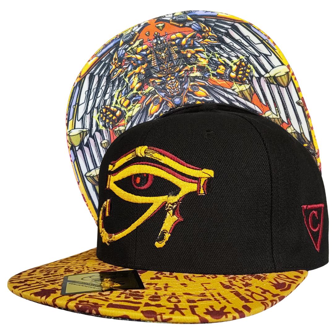 Robot Horus Snapback - Black/Yellow Egyptian Pattern