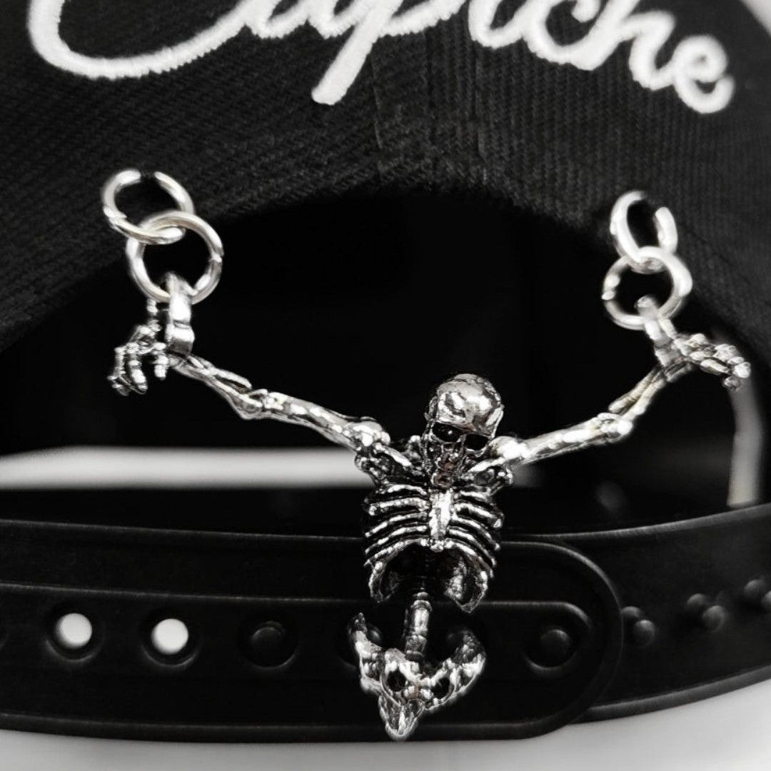 LIMITED EDITION Voodoo Snapback - Black with Silver Skeleton Charm