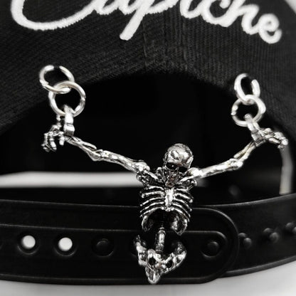 LIMITED EDITION Voodoo Snapback - Black with Silver Skeleton Charm