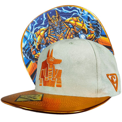 Robot Anubis 3.0 Snapback - Light Mint Suede/Orange Crackling Metallic