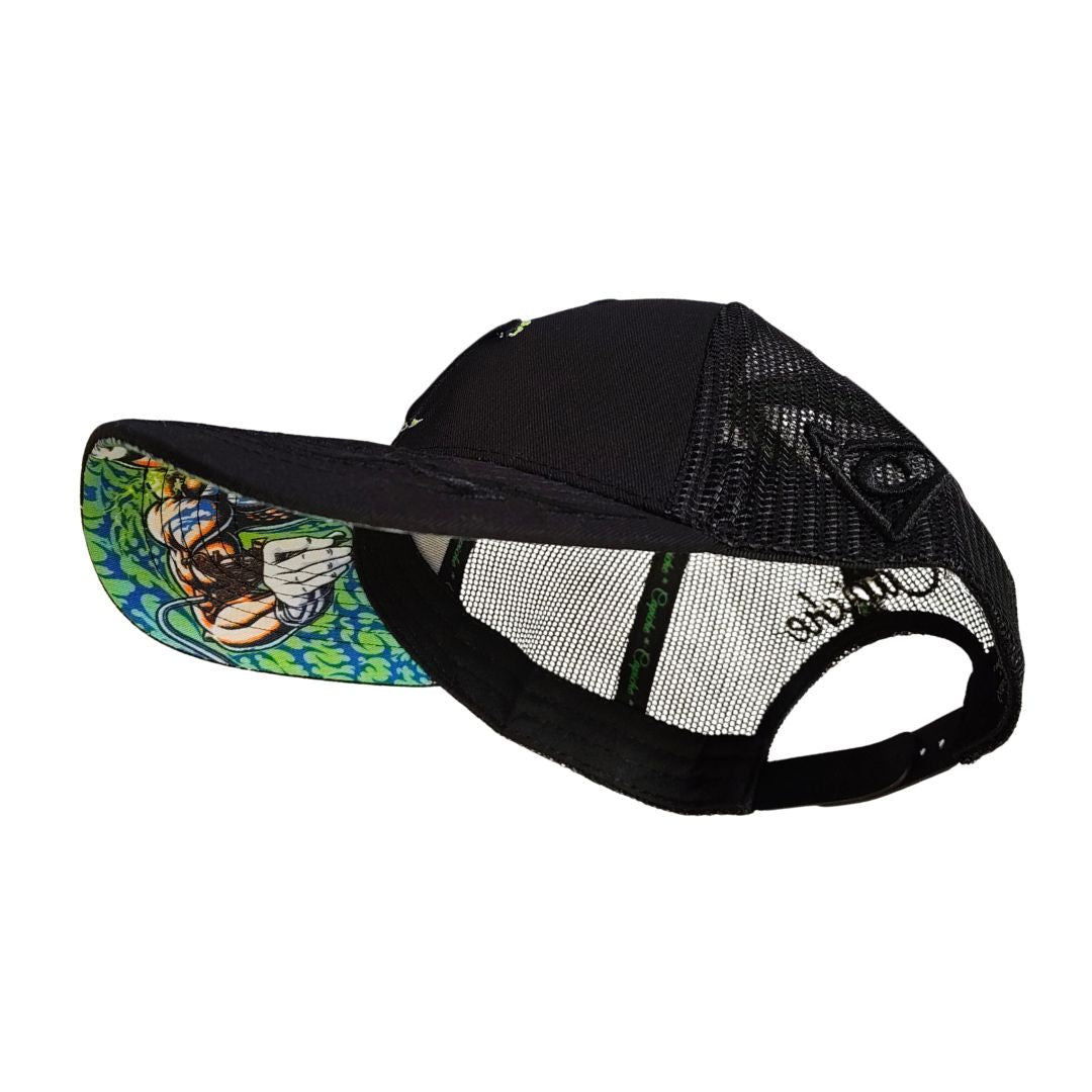 Czapka z daszkiem z tatuażem – czarna