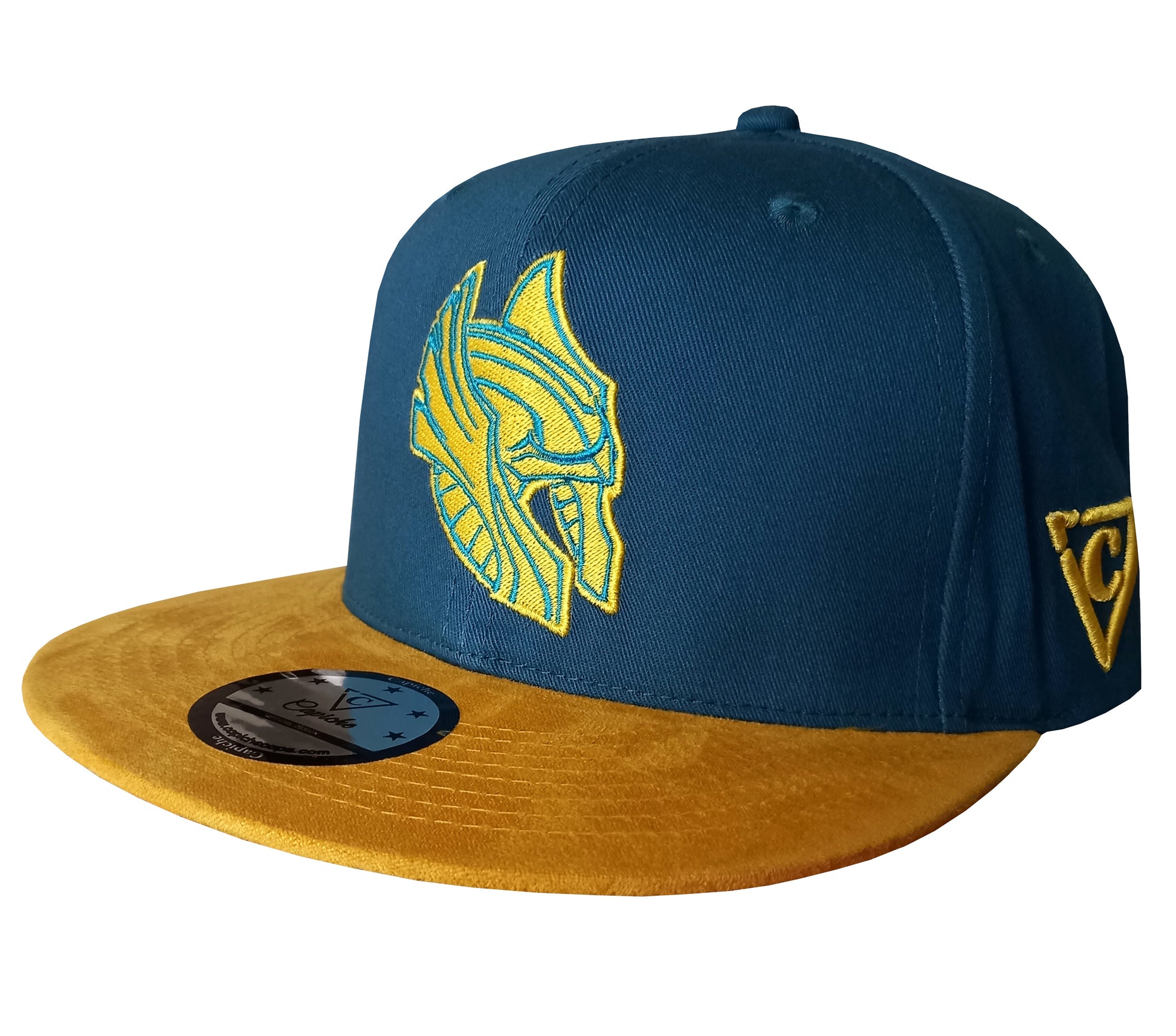 Loki Snapback - Blue/Yellow Suede - Capiche Caps Suede