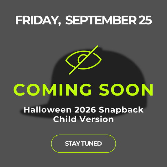 [Sept 25] Halloween 2026 Snapback Child Size - Orange Checkered Pattern/Spider Web