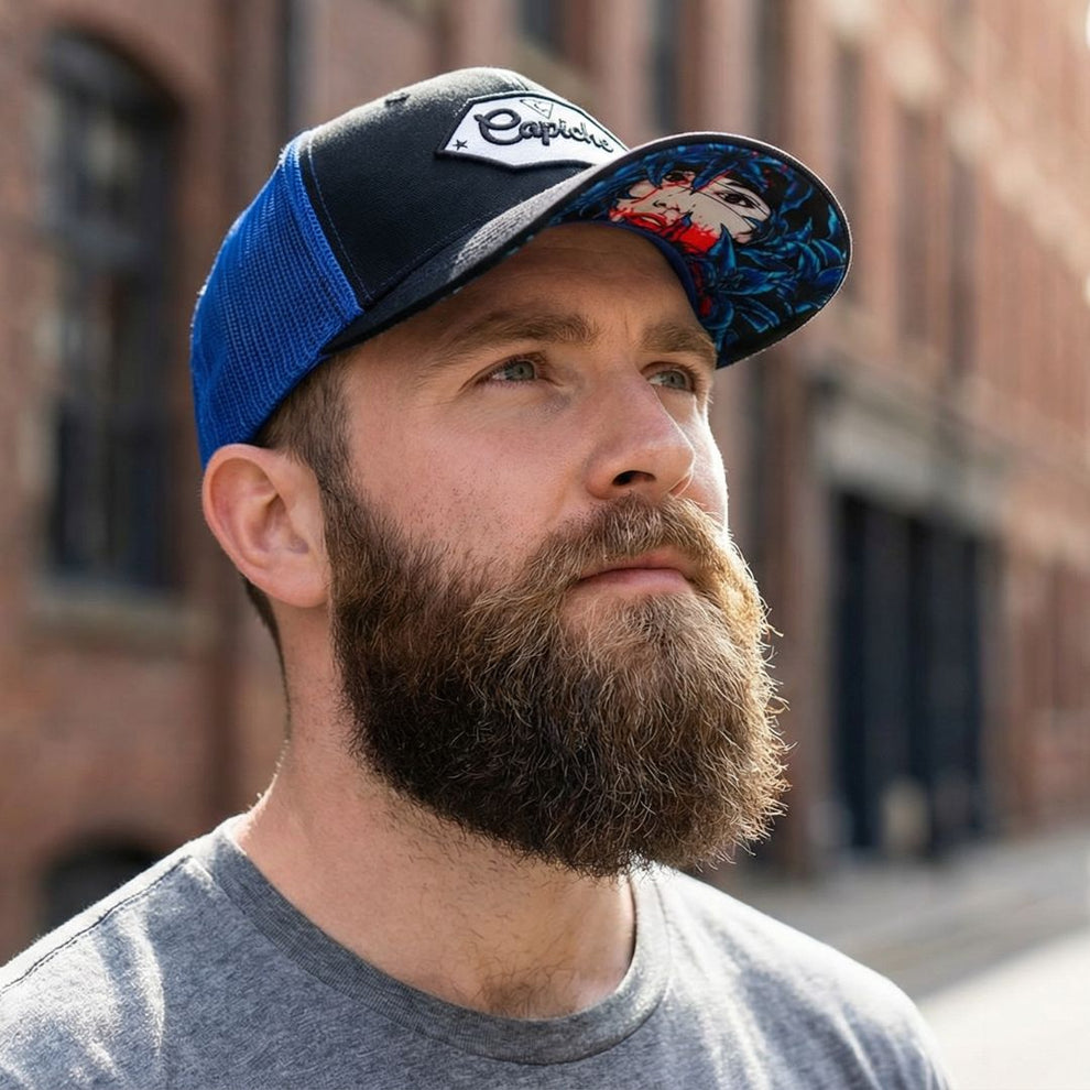 Hidden Lady Trucker Cap - Blue/Black | CAPICHE CAPS
